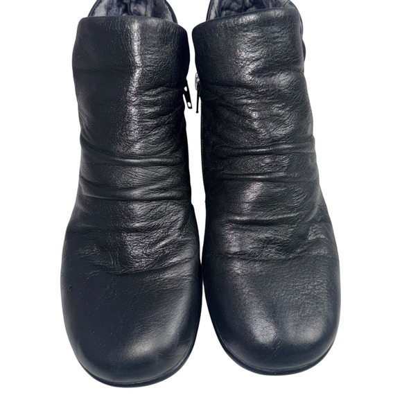 Skechers Parallel Double Trouble Black Leather Wedge Ankle Boots 48731 Size 7.5 - Picture 4 of 9